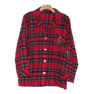 Ralph Lauren Black Label Pajama Set Red Plaid Size Large Soft Cotton Viscose New